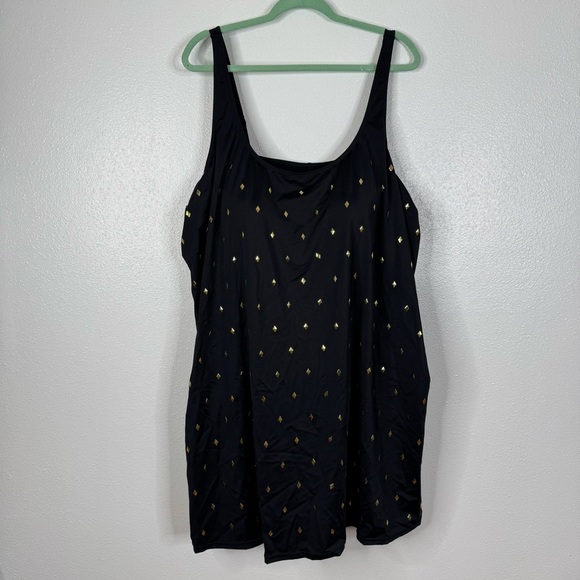 Swimsuits for All NWT Black Gold Studded One Piece Swimsuit Size 30 - Picture 1 of 7